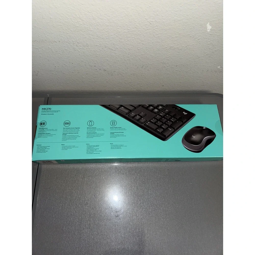 Logitech MK270 Wireless Keyboard Mouse Comb 2.4GHz USB Receiver Windows ChromeOS